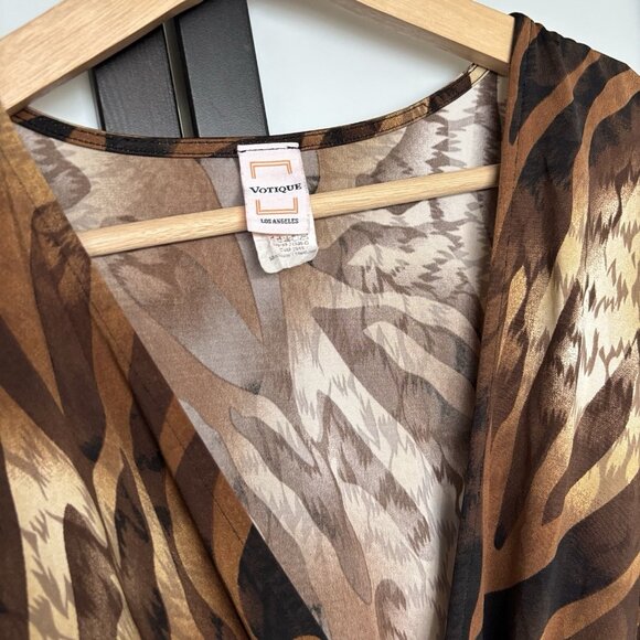 Vintage Votique Los Angeles Romper womens M Animal Print V Neck Indie Sleaze Y2K - Picture 6 of 16